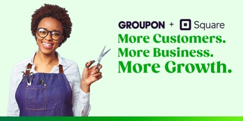 A new partnership between Groupon and Square enables local merchants to create Groupon campaigns directly from the Square App Marketplace. (Graphic: Business Wire)